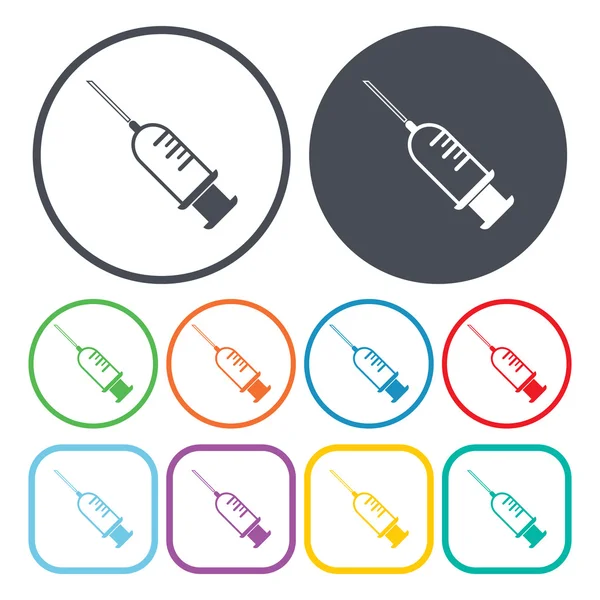 Syringe vector icon. On White Background — Stock Vector