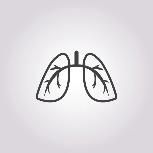 Ícone do vetor pulmonar. Em fundo branco —  Vetores de Stock