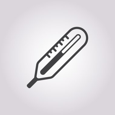 Tıbbi termometre simgesi. Beyaz arka plan üzerinde.