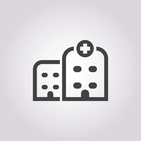 Icono vectorial hospital. Sobre fondo blanco — Vector de stock