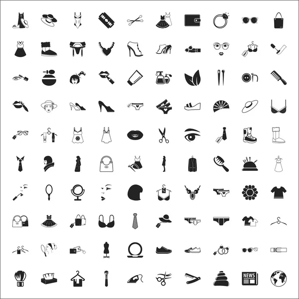 Moda 100 iconos universal set para web y móvil — Vector de stock