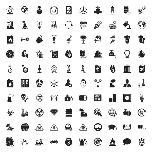 Industria 100 iconos establecidos para la web — Archivo Imágenes Vectoriales