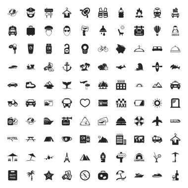web için tatil 100 Icons set 