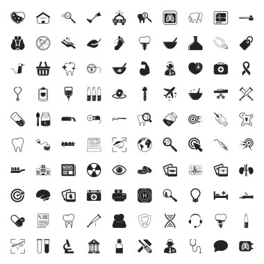 web için tıp 100 Icons set 