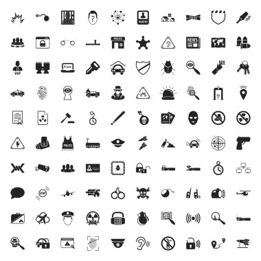web için güvenlik 100 Icons set 