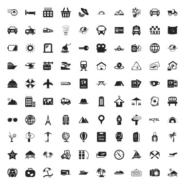 web için seyahat 100 Icons set 