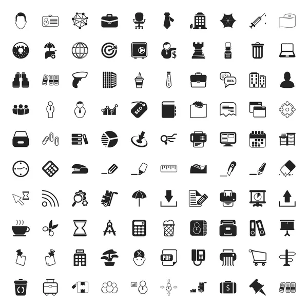 Office 100 ikoner för webben — Stockfoto