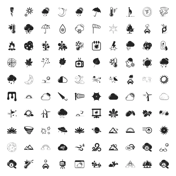 Weather 100 icons set for web — Stock Photo, Image