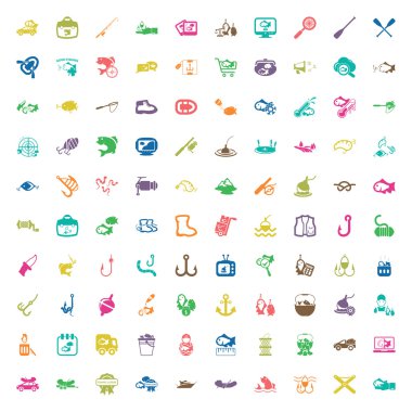 web için Balıkçılık 100 Icons set 