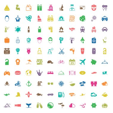 web için seyahat 100 Icons set 