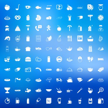 web için gıda 100 Icons set 