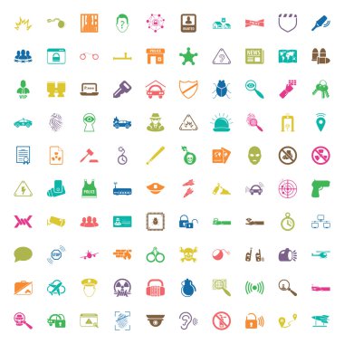 web için güvenlik 100 Icons set 