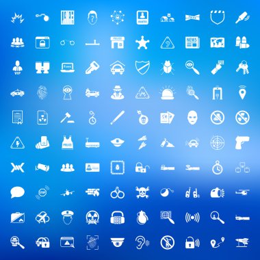web için güvenlik 100 Icons set 