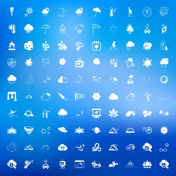 Погода 100 іконок, встановлених для Інтернету — стоковий вектор