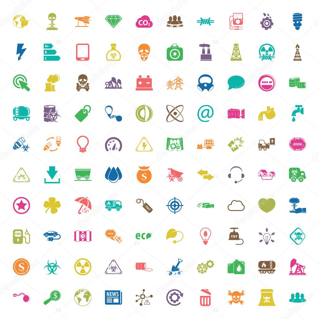 ecology 100 icons set for web 
