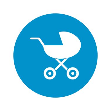 bebek arabası simgesi beyaz arka plan üzerinde