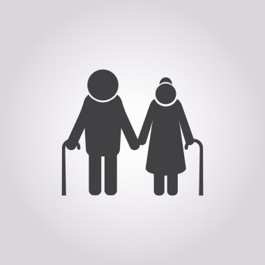 büyükleri simgesi beyaz arka plan üzerinde