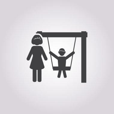 simgesi beyaz arka plan üzerinde salıncak