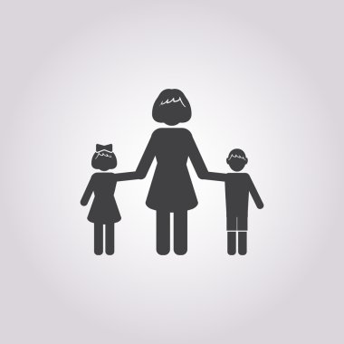 Beyaz arkaplanda kadın simgesi