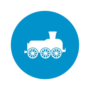 Beyaz arka plan üzerinde lokomotif simgesi