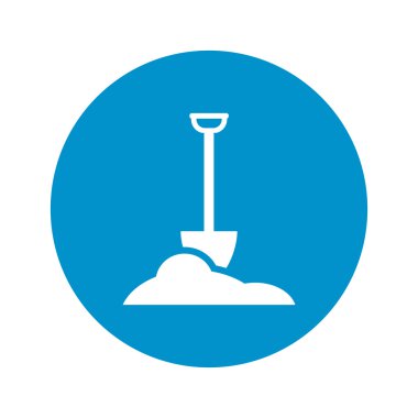 Beyaz arka plan üzerinde kürek simgesi