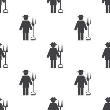 Beyaz arka plan üzerinde çiftçi simgesi