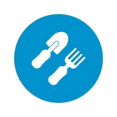 Beyaz arka plan üzerinde kürek simgesi