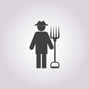 Beyaz arka plan üzerinde çiftçi simgesi