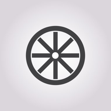 Beyaz arka plan üzerinde tekerlek simgesi