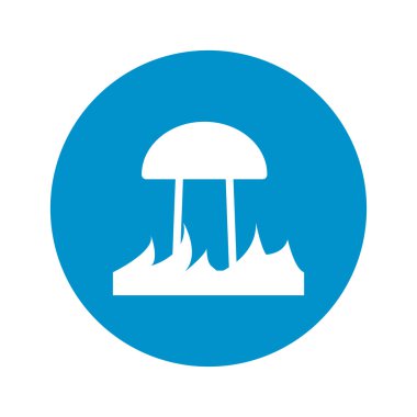  Beyaz arka plan üzerinde mantar simgesi