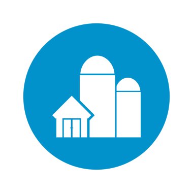 tahıl ambarları simgesi beyaz arka plan üzerinde