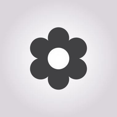 beyaz arkaplanda çiçek simgesi