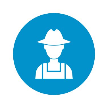 Beyaz arka plan üzerinde çiftçi simgesi