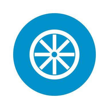 Beyaz arka plan üzerinde tekerlek simgesi