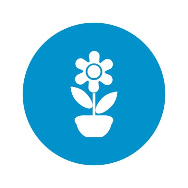 beyaz arkaplanda çiçek simgesi