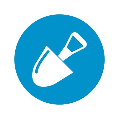 Beyaz arka plan üzerinde kürek simgesi