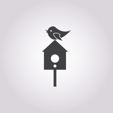 Beyaz arka plan üzerinde kuş simgesi