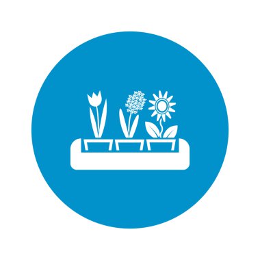 Beyaz arka plan üzerinde çiçek simgesi