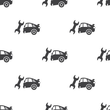 Arabayı tamir beyaz arka plan üstünde kutsal kişilerin resmi