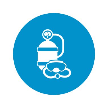 dalış ekipmanları simgesi beyaz arka plan üzerinde