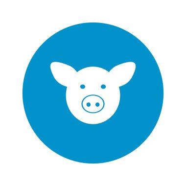 Beyaz arkaplanda domuz simgesi