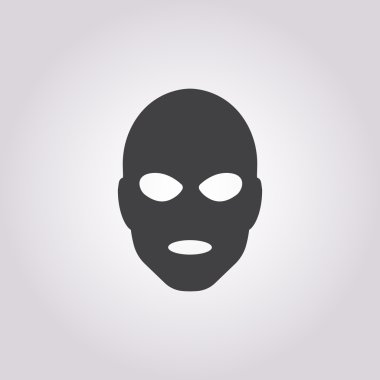 hırsız maskesi simgesi beyaz arka plan üzerinde