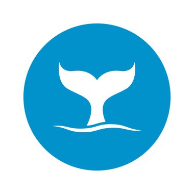 Beyaz arkaplanda balina simgesi