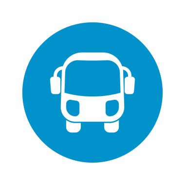 beyaz arkaplanda bus simgesi