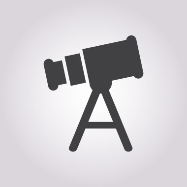 beyaz zemin üzerine teleskopu simgesi