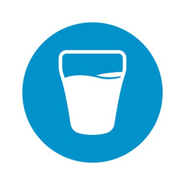 bardak süt simgesi beyaz arka plan üzerinde