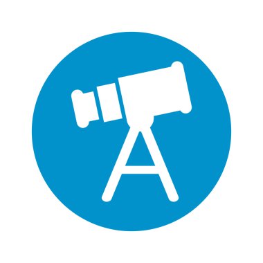 beyaz zemin üzerine teleskopu simgesi