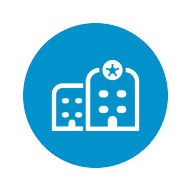 beyaz zemin üzerine polis merkezi simgesini