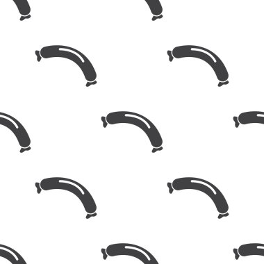 Beyaz arkaplanda sosis simgesi