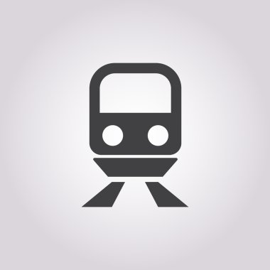 Beyaz arkaplanda tren simgesi
